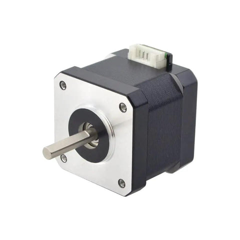 Nema 17 Stepper Motor 3 Pack, Bipolar 1.5A, front view showing 4 wires connector, 42Ncm holding torque, ideal for 3D printers and CNC machines