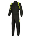 Go-Kart Racing Suit With Water Resistant Digital Print, Breathable Fabric, And Ergonomic One Piece Design, Size XXL 62, Black Yellow