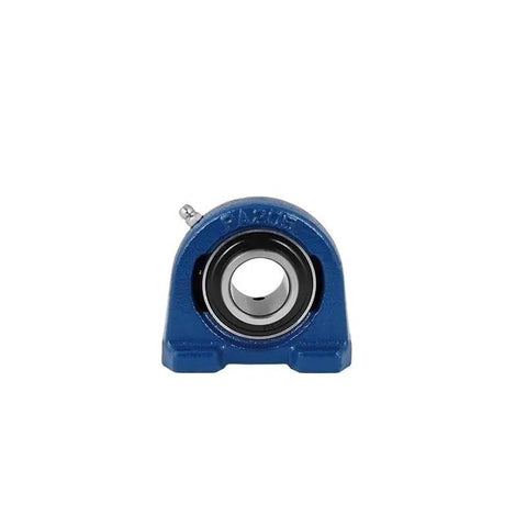Ucpa Series Self Aligning Pillow Block Unit With Insert Ball Bearing cast iron frame in blue, compact design for secure mounting.