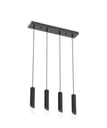 Cool Three Light Modern Pendant Light Fixture For Kitchen Island With Dimmable LED Black Minimalist Hanging Lights For Dining Room And Kitchen Adjustable Height Easy Install showing four black pendants hanging vertically from a rectangular base