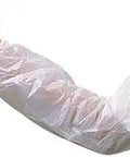 Polyethylene Disposable Sleeve Covers With Elastic Ends, 18 Inch White Arm Protectors For Chemical Handling And Contamination Prevention
