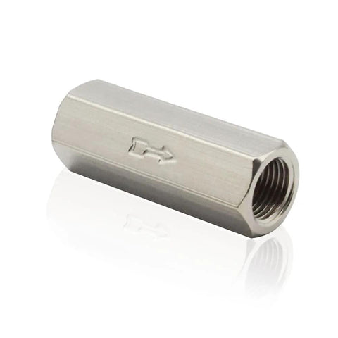 Joywayus brass air check valve with G1/4 female threads, full-port, silver, pack of 2