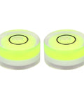Two acrylic bubble levels from Ten Piece Circular Bubble Level Set Acrylic High Precision Spirit Levels For Calibrating Picture Frames And Cross Stitch Frames Easy To Use Measuring Tool For Accurate Horizontal Alignment
