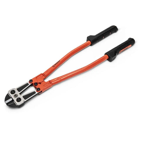 24-Inch High Leverage Compound Bolt Cutter With Stabilizer Handles, Center-Cut Jaws, beefy metal cutter on white background