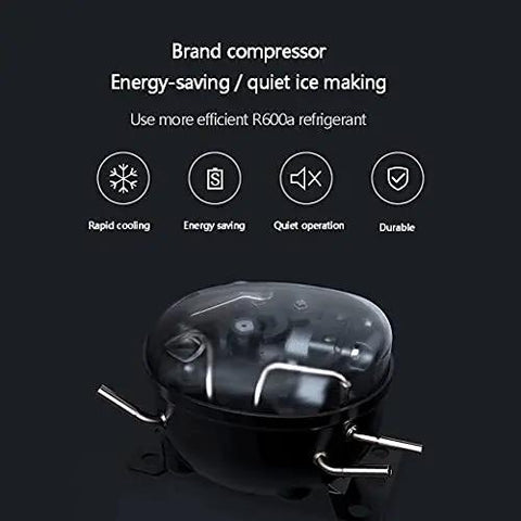 Heavy Duty Countertop Ice Maker Pumping Out Nearly Forty Pounds Daily With Lightning Fast Six Minute Freeze Cycles. Brand compressor with energy-saving features.