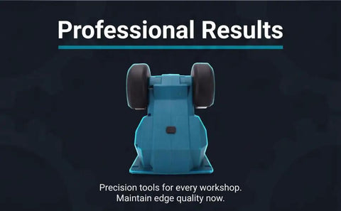 No Nonsense Cordless Mini Bench Grinder With Suction Cup Base And Mounting Holes 2.76 Inch Hole Polisher, side view.