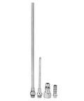 Pneumatic Air Blow Gun With Lightweight Aluminum Alloy Construction accessories including adjustable nozzles and connectors, silver color.