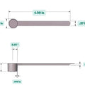Diagram of Long Handle Plastic Measuring Spoon 1 Teaspoon 5 Milliliters For Coffee Protein Powder Pet Food Spices Grains Dry Goods