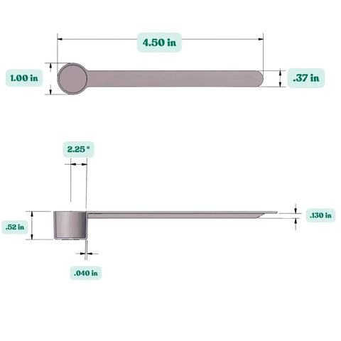 Diagram of Long Handle Plastic Measuring Spoon 1 Teaspoon 5 Milliliters For Coffee Protein Powder Pet Food Spices Grains Dry Goods