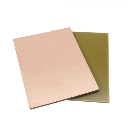 Single Sided Copper Clad PCB Laminate Pack For DIY Projects, showing two boards, with visible copper and laminate layers, durable and reliable.
