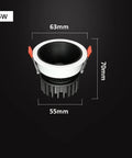SDdPulse 4 Pack Recessed Lighting Recessed Light Fixtures,5W,7W,10W,12W,15W,20WLED Can Lights Aluminum Baffle Trim Downlight Spotlight,5w-White Light, 5W recessed light fixture dimensions