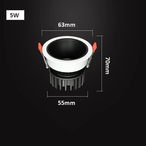 SDdPulse 4 Pack Recessed Lighting Recessed Light Fixtures,5W,7W,10W,12W,15W,20WLED Can Lights Aluminum Baffle Trim Downlight Spotlight,5w-White Light, 5W recessed light fixture dimensions