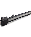 24V Tabletop Belt Conveyor for Mini Cargo Runs with a 504mm Belt featuring push plate and automatic tensioning
