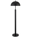 58-Inch Mid-Century Modern 1-Light Floor Lamp With Blackened Bronze Dome Shade, ideal for living room, bedroom, or office.