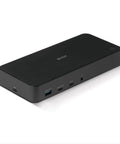 Top Tier Universal Laptop Docking Station With Triple 4K Displays And Display Port Outputs Usb C And A Hybrid Hub showing ports.