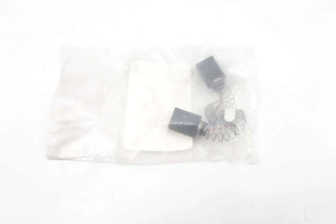 Set of 2 DC motor brushes BP5000BK08SP D664384 replacement pack with graphite contacts in plastic packaging shown from top view.