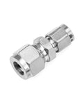 Pysrych stainless steel 304 compression tube fitting reducer union, 3/8 in to 1/4 in OD, side view