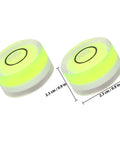 Two circular bubble levels from Ten Piece Circular Bubble Level Set Acrylic High Precision Spirit Levels For Calibrating Picture Frames And Cross Stitch Frames Easy To Use Measuring Tool For Accurate Horizontal Alignment