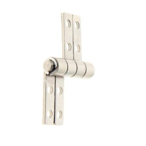 Left Hand Torque Friction Hinge 48.8mm Nickel Plated Iron Set 2pcs For Cabinets Silver Tone 16 Mounting Holes And 3.3mm Hole Size