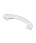 Single clear acrylic cabinet handle pull with arch design, 3.3 inch total length, part of Set Of 6 Clear Acrylic Cabinet Handle Pulls With Arch Design.