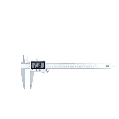 0-300mm IP67 Digital Caliper 12 Inch Stainless Steel displaying measurement reading of 200.00mm on digital screen.
