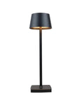 Black desk lamp, gold interior, tall stem, Must Have Rechargeable LED Desk Lamp Cordless With Touch Dimming 360 Degree Lighting Lightweight Aluminum Gold Finish Outdoor Ready Table Light For Indoor And Outdoor Use
