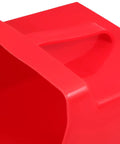 Close-up of red Handheld Dustpan And Scoop Shovel Grab And Go Cleanup lightweight plastic design with ergonomic grip