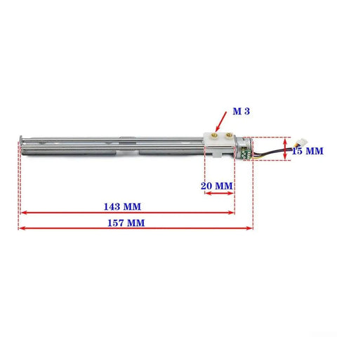 Killer Linear Stepper Motor Actuator With Integrated Metal Slide Table Featuring Slick 15 Mm Step Accuracy And Hella Smooth 123 Mm Travel For Top Notch Cnc Automation And Tight Position Control Projects, side view with dimensions.