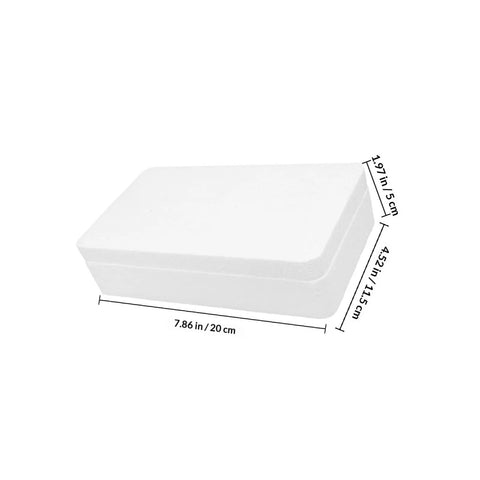 White rectangular foam box with dimensions, 10 Pack High Density Foam Mailing Boxes For Tempered Glass Film And Phone Shell Packaging