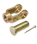 Heavy Duty Beefy Clevis Kit For 5/8 Inch Pin And 5/8-18 Threads, Gold Finish, Rugged Industrial Link Connector For Machinery And Towing
