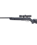 Side view of Varmint Breakbarrel.177 Cal Pellet Air Rifle With Scope And Mount 1250 FPS Steel Fluted Barrel Polymer Jacket Synthetic Monte Carlo Stock