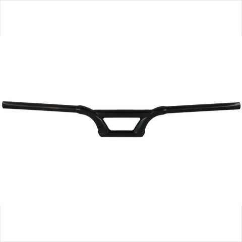 Steel BMX Riser Handlebar 710mm wide 22.2mm clamp black ergonomic glossy finish for comfortable riding high rise bar for freestyle and street cycling durable build