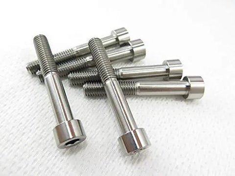 Ultra Premium Top Shelf Pack Of M8 Titanium Bolts Rock Solid Hex Socket Head Cap Screws, showing shiny grade 5 bolts.