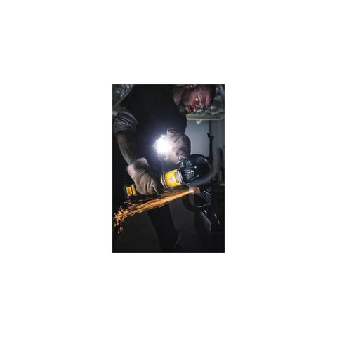 Solid Workhorse 20V Max Cordless Drill Grinder Combo Kit Pro Power Tools in action, cutting metal with sparks flying.