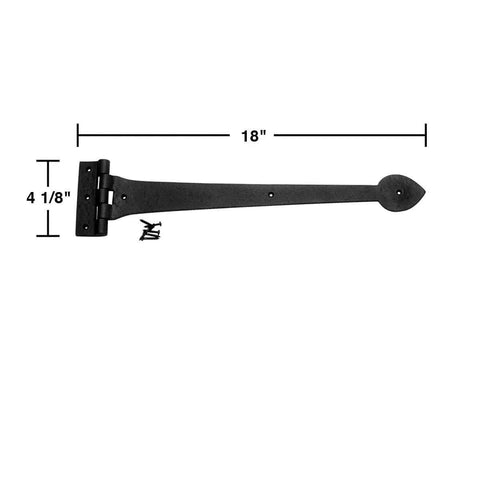 Wrought Iron Heart Style Strap Hinges 18 Inch Heavy Duty Pack Of 4 With Hardware For Cabinets Chests Gates And Cupboards
