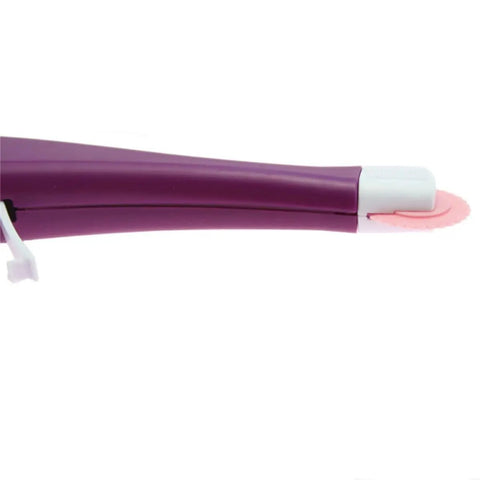 DIY Needle Threading Tool With Purple Scratch Wheel And Yarn Guide For Neat Stitches Even Pinhole Patchwork
