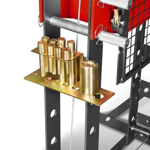 Beefy 30 Ton H Frame Air Hydraulic Shop Press With Hand Winch And Pin Kit Fully Welded Steel Frame Safety Guard Foot Pedal Control
