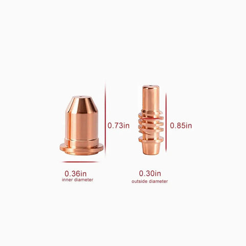 Titanium Plasma65 Compatible TI PC65 IPT 65 Plasma Cutter Consumables Kit with Nozzles Electrodes Cups shown side by side