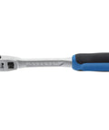 Auto Repair Swivel Head Reversible Ratchet With Three Eighths Inch Drive, 180 Degree Swivel, 72 Tooth Fine Tooth Mechanism, 282 Millimeter Length For Tight Car Repair And Auto Work Pro Grade Tool, side view