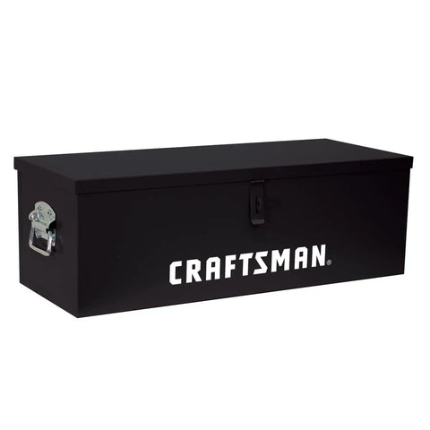 30 Inch Steel Utility Box Black With Weather Resistant Seal Swing Up Handles Lock Ready Hasps Heavy Duty Outdoor Storage