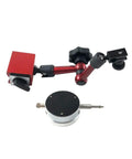 Magnetic Dial Indicator Holder And Bore Gauge Stand With 0.01 mm Graduation For Precise Measurements, Stable Magnetic Base For Dial Indicators, 8 mm Stem Compatibility, Great For Micrometer Tools And Accessories, red metal arm with bore gauge