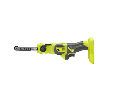 Side view of 18V Cordless Belt Sander 1/2 Inch By 18 Inch With Variable Speed Dial Tool Free Belt Change Lock On Switch Ergonomic Design