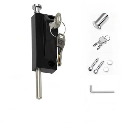 Heavy Duty Patio Door Lock With Keyed Bolts Black Auxiliary Security Lock For Sliding Doors Prevents Lifting Or Sliding Alloy Steel Build
