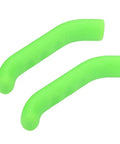 Silicone Bicycle Brake Grip Cover Anti Slip Waterproof Shield for Mountain Bikes and Scooters, green curved design, 2-pack