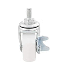 Beefy Round Umbrella Base With Wheels For 1.5 To 1.9 Inch Poles, Granite Plate And Stainless Steel Tube, wheel component, close-up view