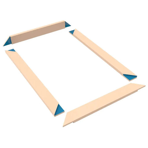 Display of frame components made using Half Lap Jig For Woodworking That Makes Tight Clean Joints Easy On Any Router Table.