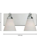 Hudson 4 Light Chrome Vanity Light Fixture Wall Mount Sconce For Bathroom Bedroom Or Mirror 29.75 Inch Long Damp Rated Modern Vanity Lighting With Warm Diffuse Glow showing a two-light design.
