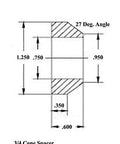 3/4 Cone Spacer detailed diagram with dimensions and 27° angle for High Output Three Quarter Inch 3 4 16 Thread 4 Link Rod End Kit.