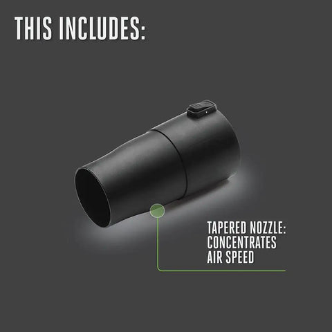 Tapered nozzle detail of Cordless Electric Leaf Blower With Turbo Mode Up To 615 CFM And 170 MPH Includes 56V 2.5Ah Battery