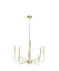 Gold Eight Arm Modern Chandelier With Two Height Options, A Statement Piece Candle Style Ceiling Light Fixture